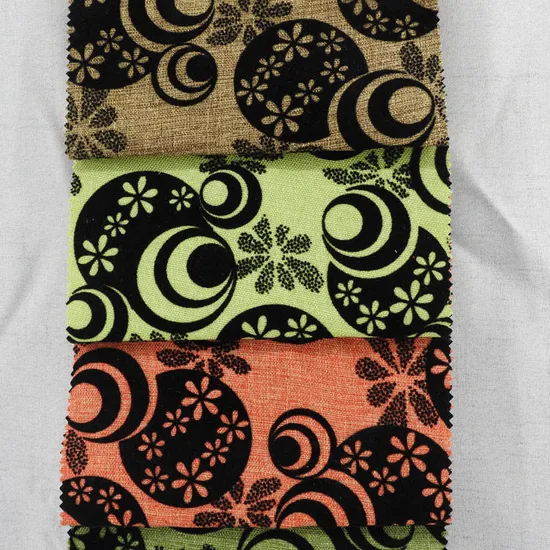 卸売100%ポリエステルリネン風生地ベルベットニットフロッキング生地(粘着剤付き)