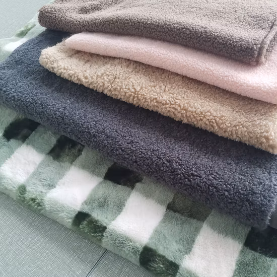 襟付きジャケットコート用ポリエステルフェイクファー生地