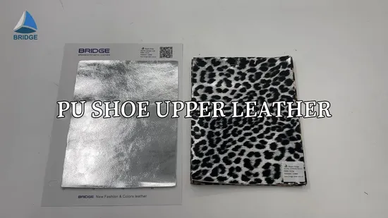 PU防水シルバー0.9mmフィルムレザー伸縮性合成皮革（靴アッパー用）