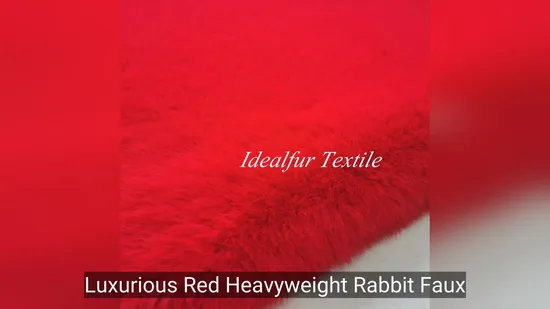 クラフト用プレミアムレッド厚手フェイクラビットファー生地