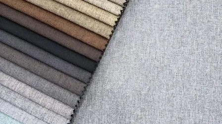 高品質リネン風、安価な100%ポリエステル張り地、ホームテキスタイル素材、ソファカーテン用家具生地